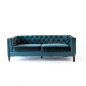 Beautiful Event Rentals blue sofa rental