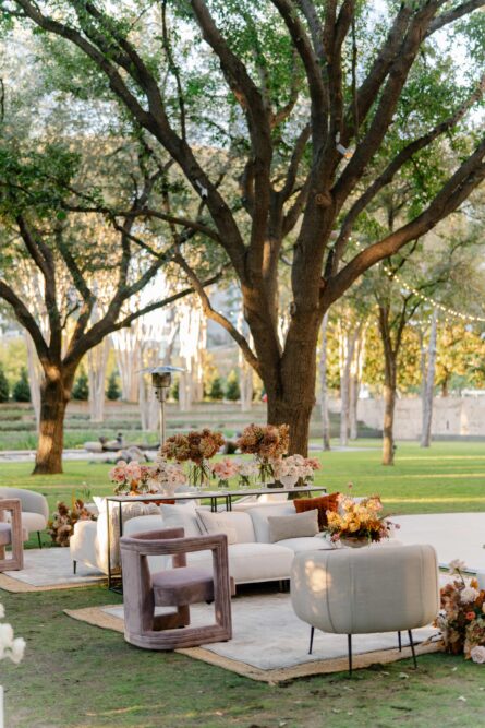 Outdoor garden wedding lounge 